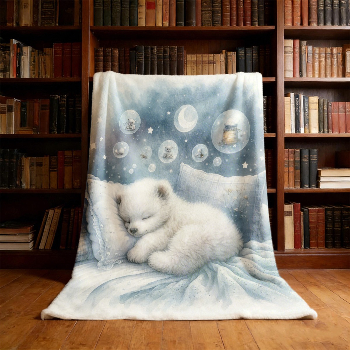 Baby Nursery Fabric - Cozy Polar Bear Nursery Throw Blanket