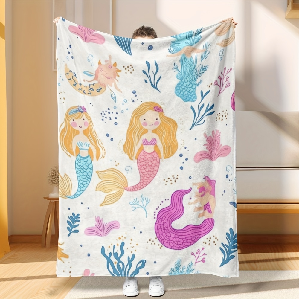 Baby Nursery Themes Girl - Cute Mermaid Mermaidcore Ocean Theme Fleece