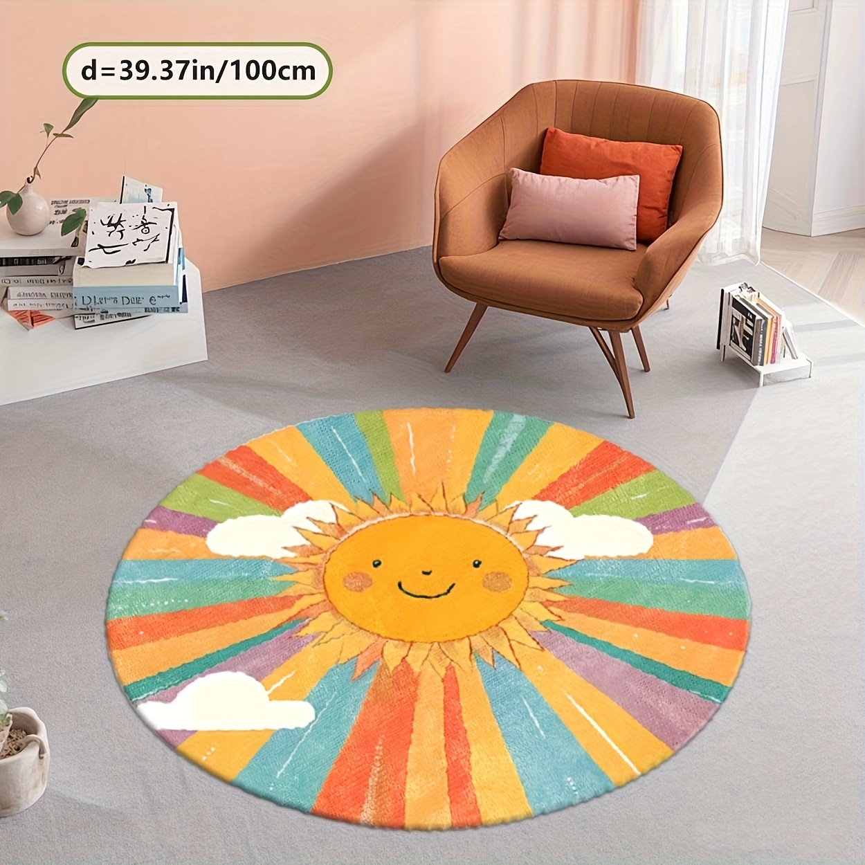 Baby Nursery Themes Girl - Cute Plush Round Sun Rainbow Kids