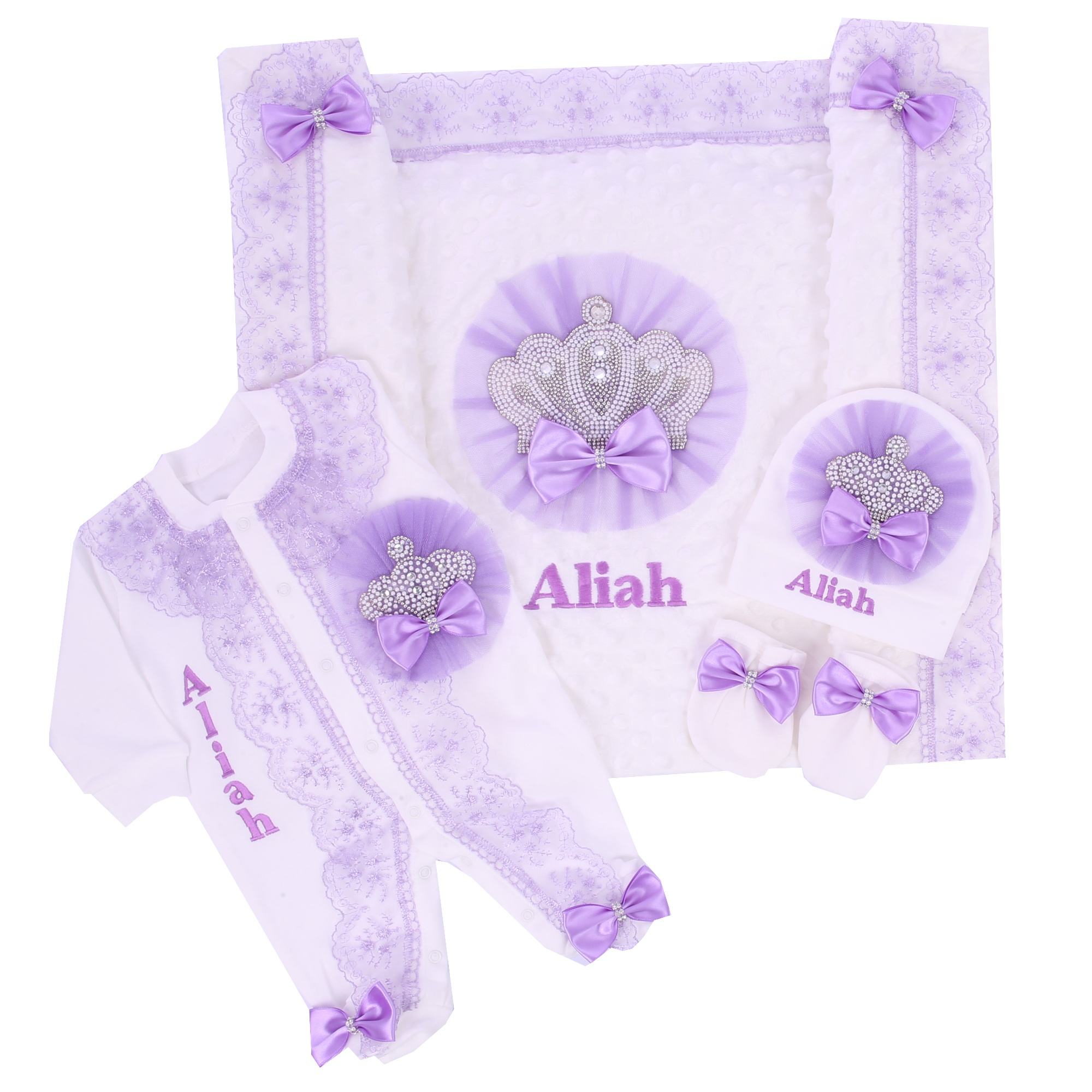 Baby Nursery Embroidery - 5 Bộ Sơ Sinh Bé Trai