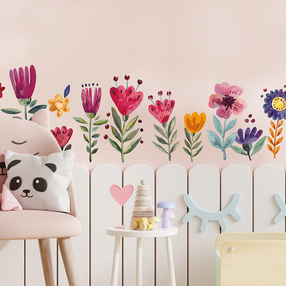 Watercolor Flowers Wall Sticke - đánh giá và giá Baby Nursery Plants