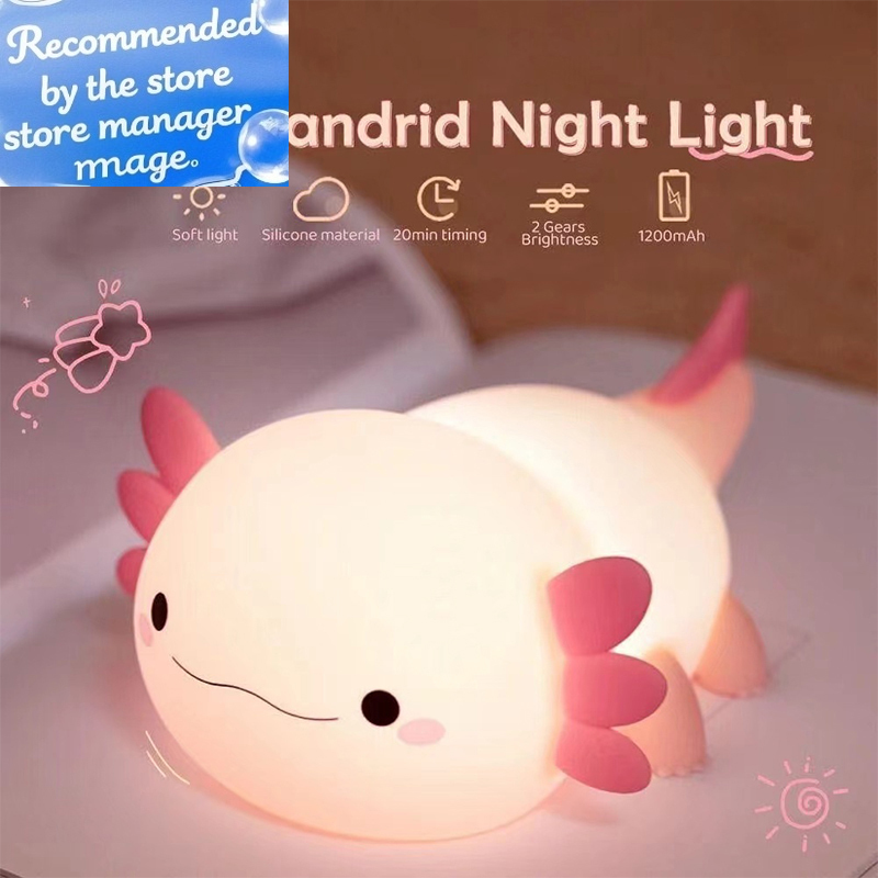 Cute Axolotl Night Light Silic - đánh giá và giá Baby Nursery Lamp