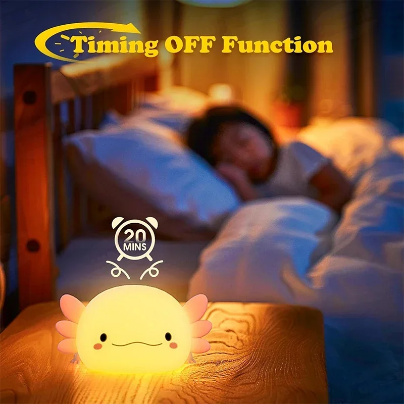 Cute Axolotl Night Light Silic - đánh giá và giá Baby Nursery Lamp