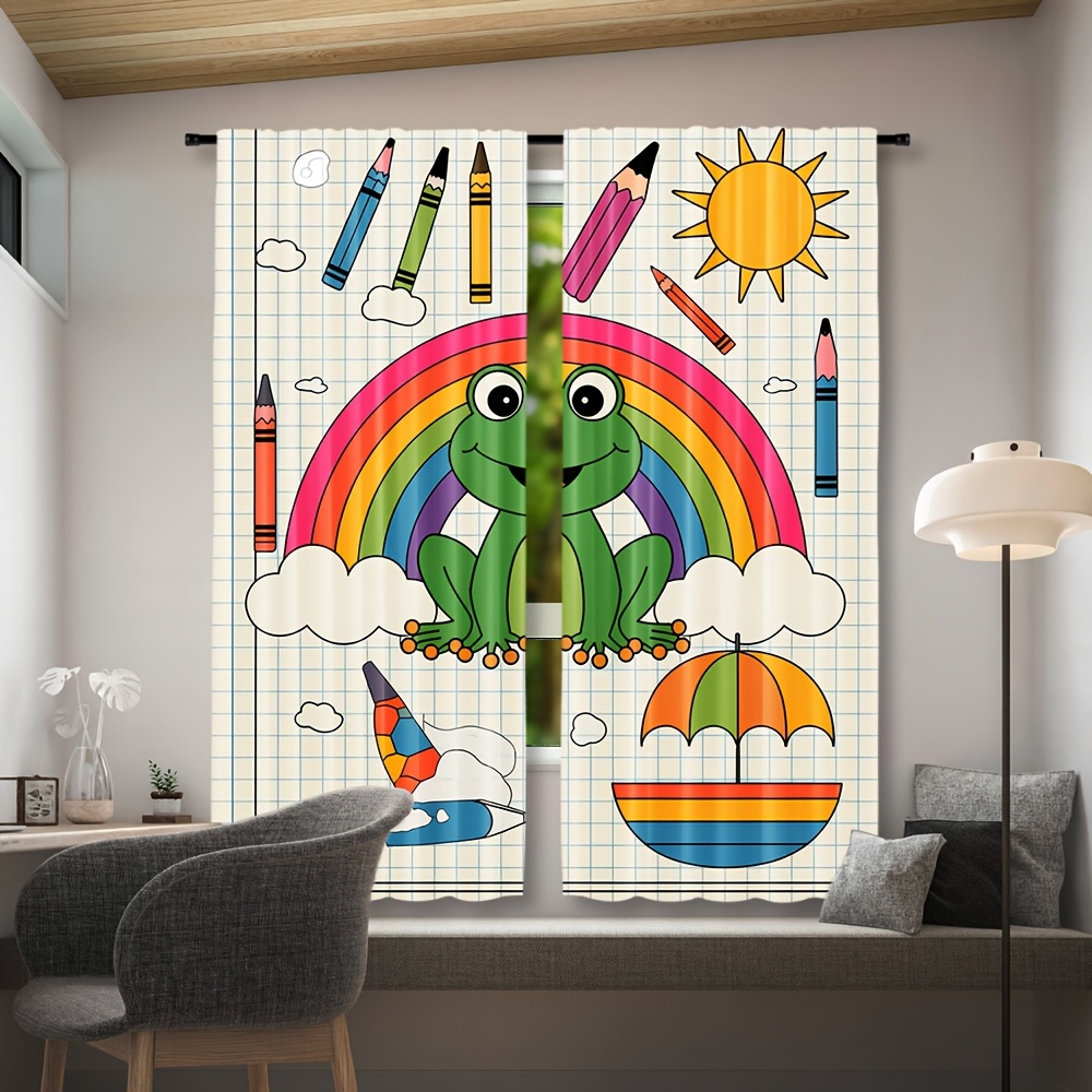 Cute Rainbow Frog Curtain Wind - đánh giá và giá Baby Nursery Themes Girl