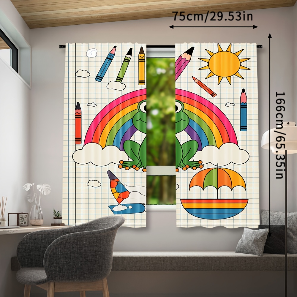 Cute Rainbow Frog Curtain Wind - đánh giá và giá Baby Nursery Themes Girl