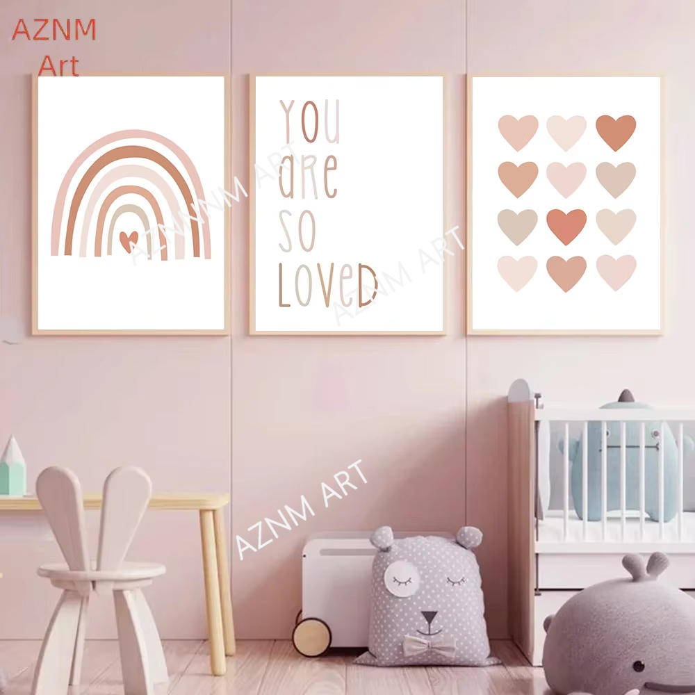 1/3PCS ，Cartoon Heart Rainbow  - đánh giá và giá Baby Nursery Art
