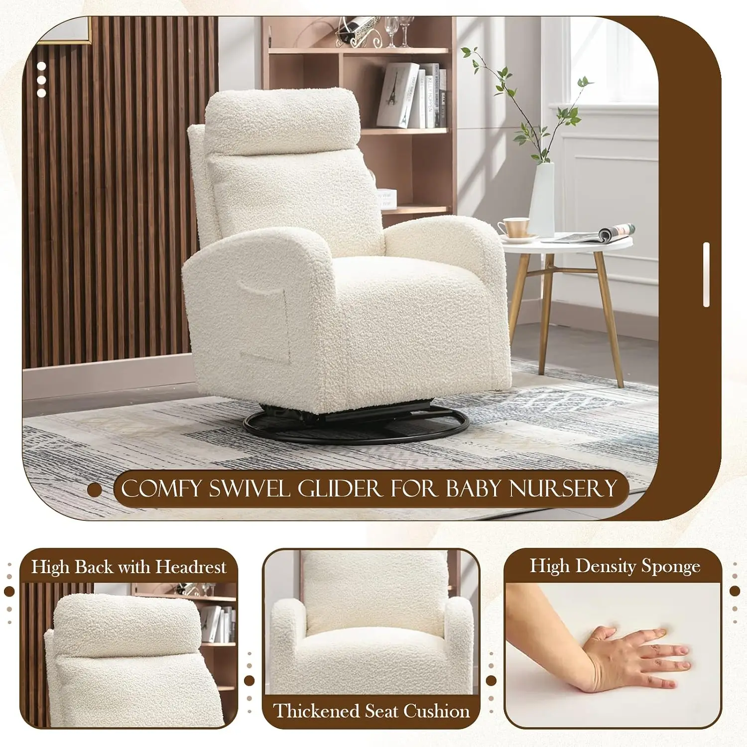 Modern Swivel Glider Chair, Up - đánh giá và giá Baby Nursery Glider Chair