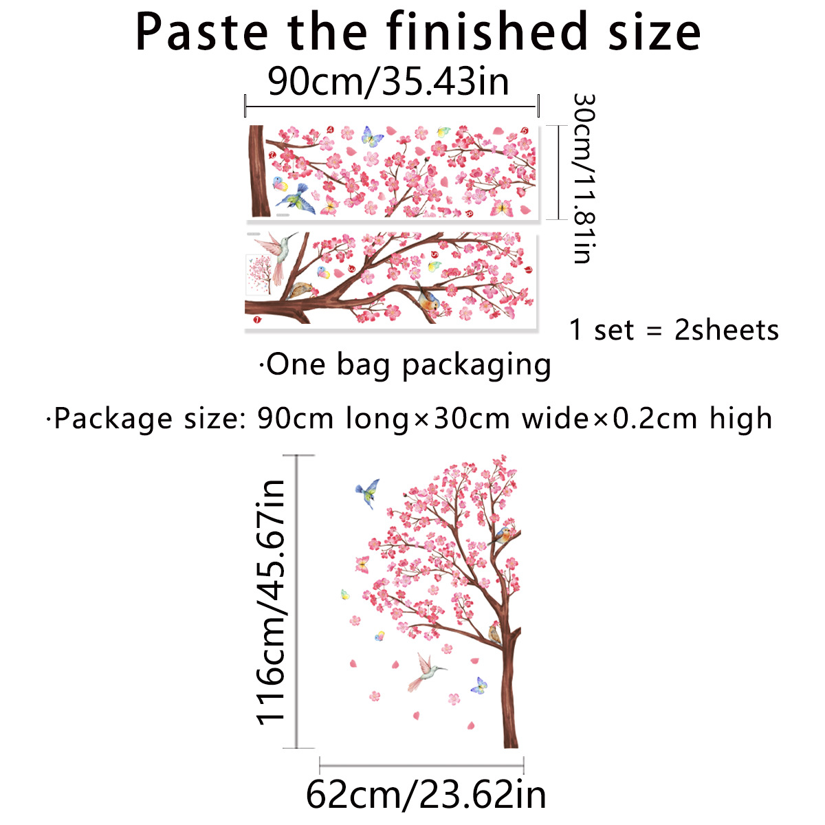 Watercolour Bird Flower Wall S - đánh giá và giá Baby Nursery Plants