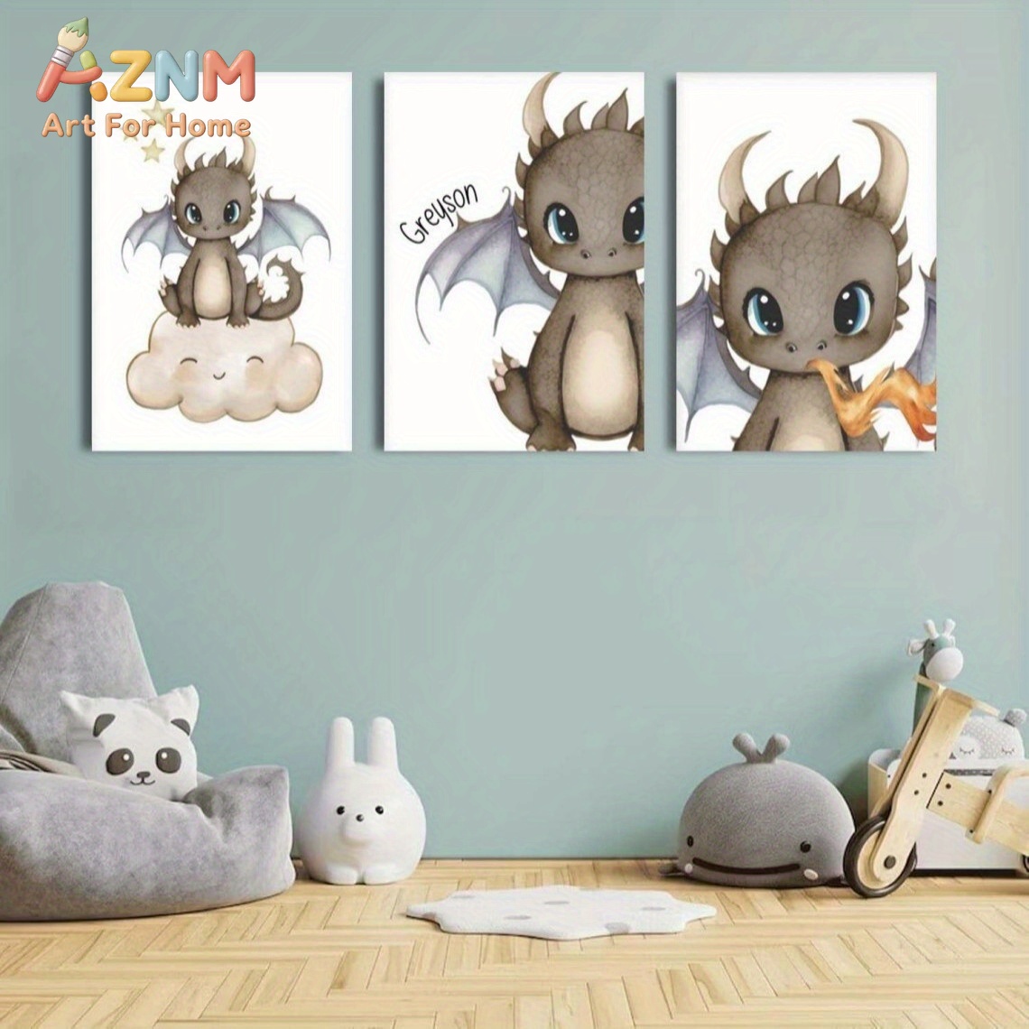 AZNM Cute Baby Dragon Canvas W - đánh giá và giá Baby Nursery Art