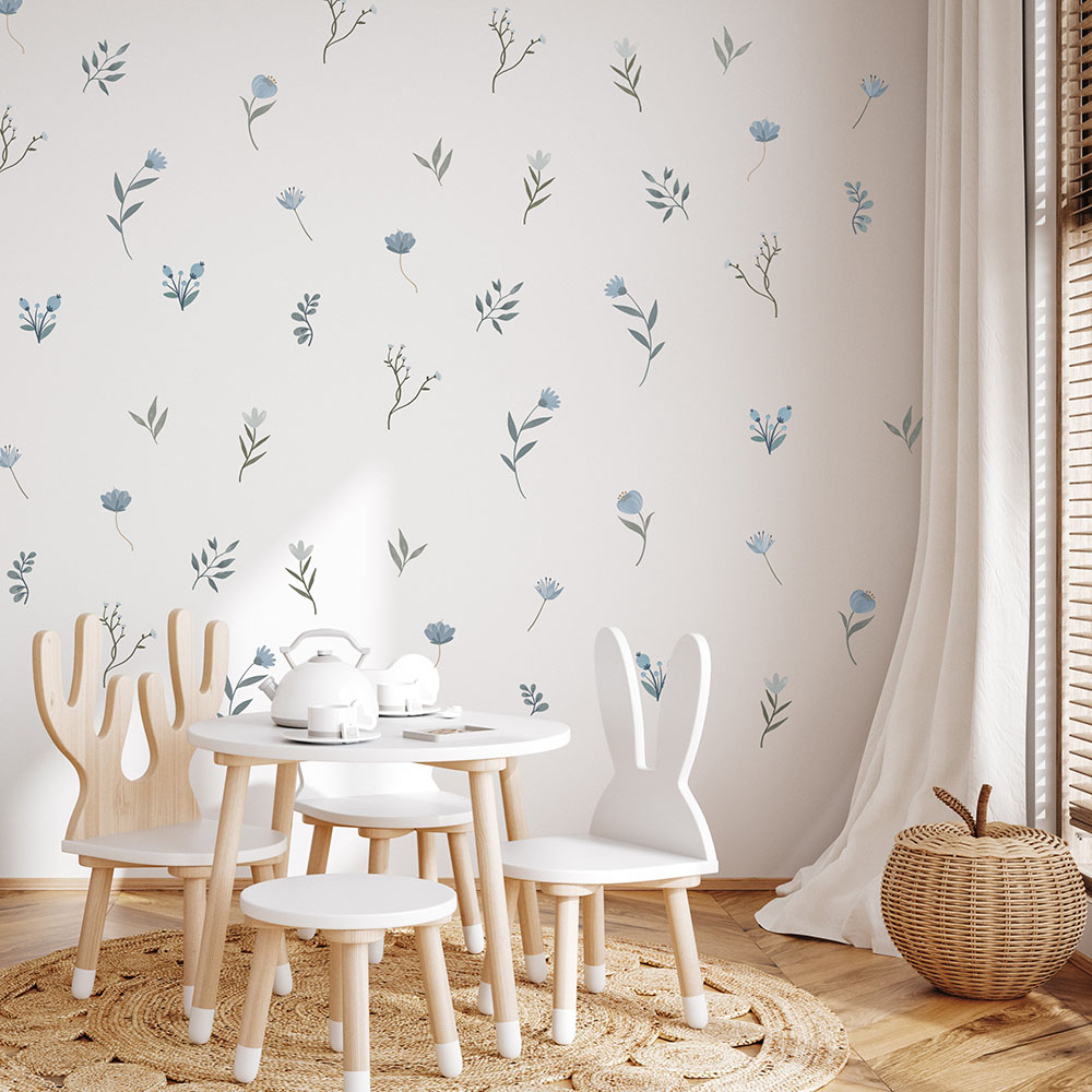 Blue Flower Wall Stickers Bota - đánh giá và giá Baby Nursery Plants