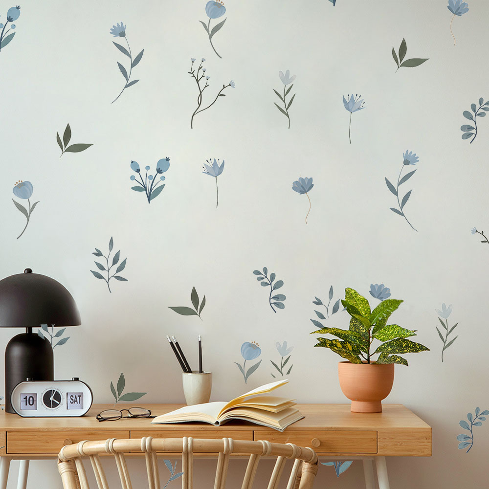 Blue Flower Wall Stickers Bota - đánh giá và giá Baby Nursery Plants