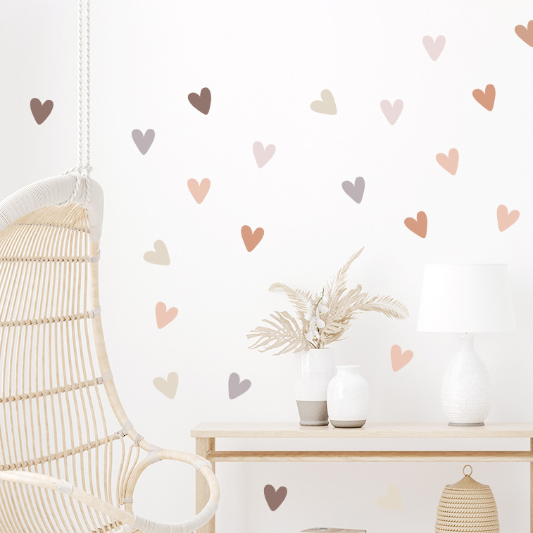 `Morandi Scattered Heart Wall  - đánh giá và giá Baby Nursery Neutral