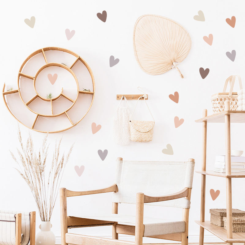 `Morandi Scattered Heart Wall  - đánh giá và giá Baby Nursery Neutral