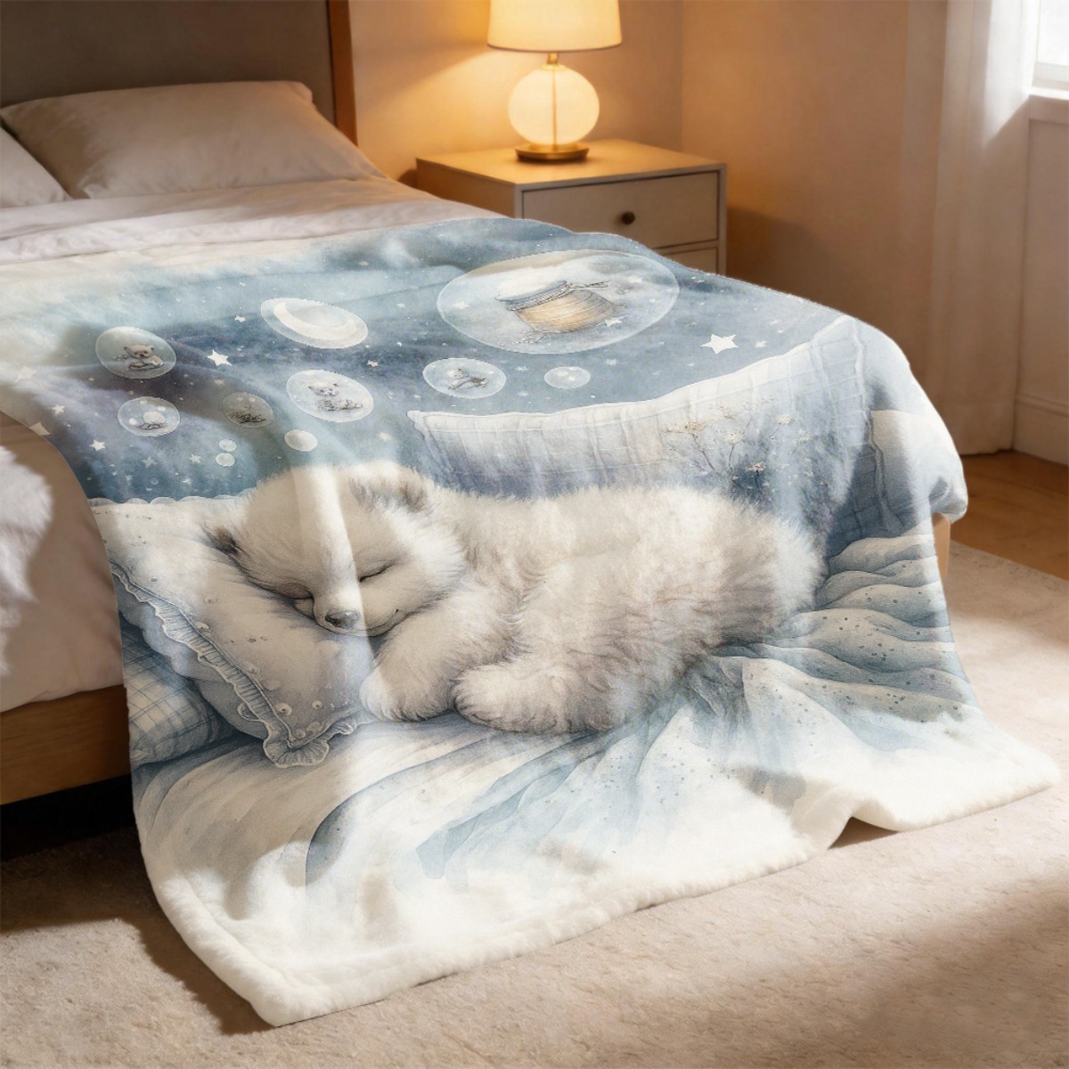 Cozy Polar Bear Nursery Throw  - đánh giá và giá Baby Nursery Fabric