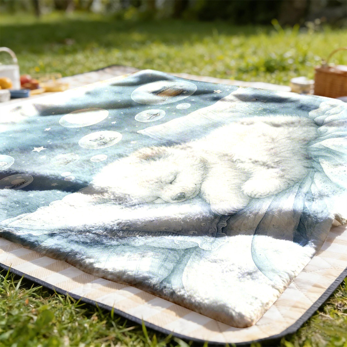 Cozy Polar Bear Nursery Throw  - đánh giá và giá Baby Nursery Fabric