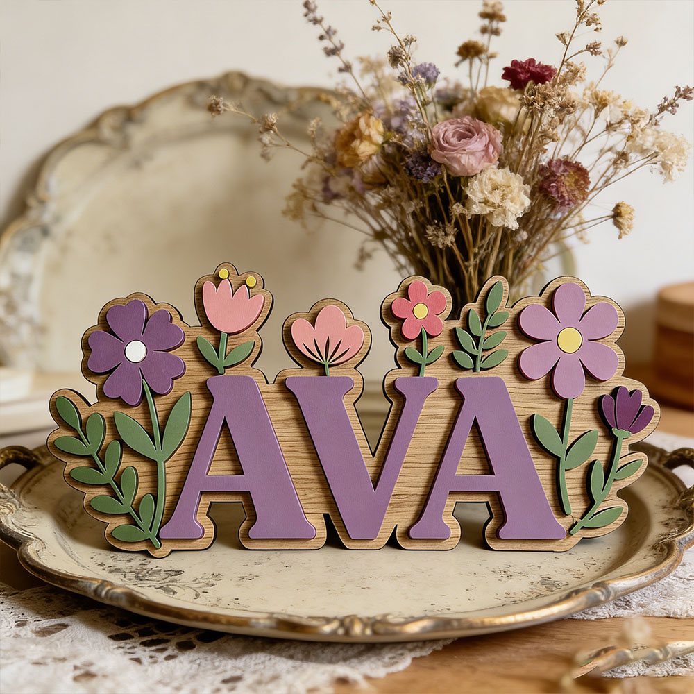 Custom 3D Flower Wreath Name D - đánh giá và giá Baby Nursery Themes Girl