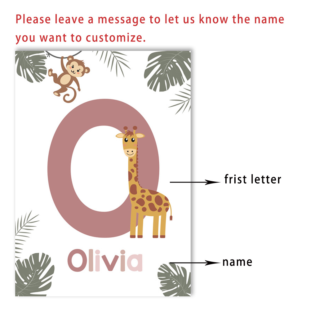Nordic Jungle Animal Posters C - đánh giá và giá Baby Name Wall Art