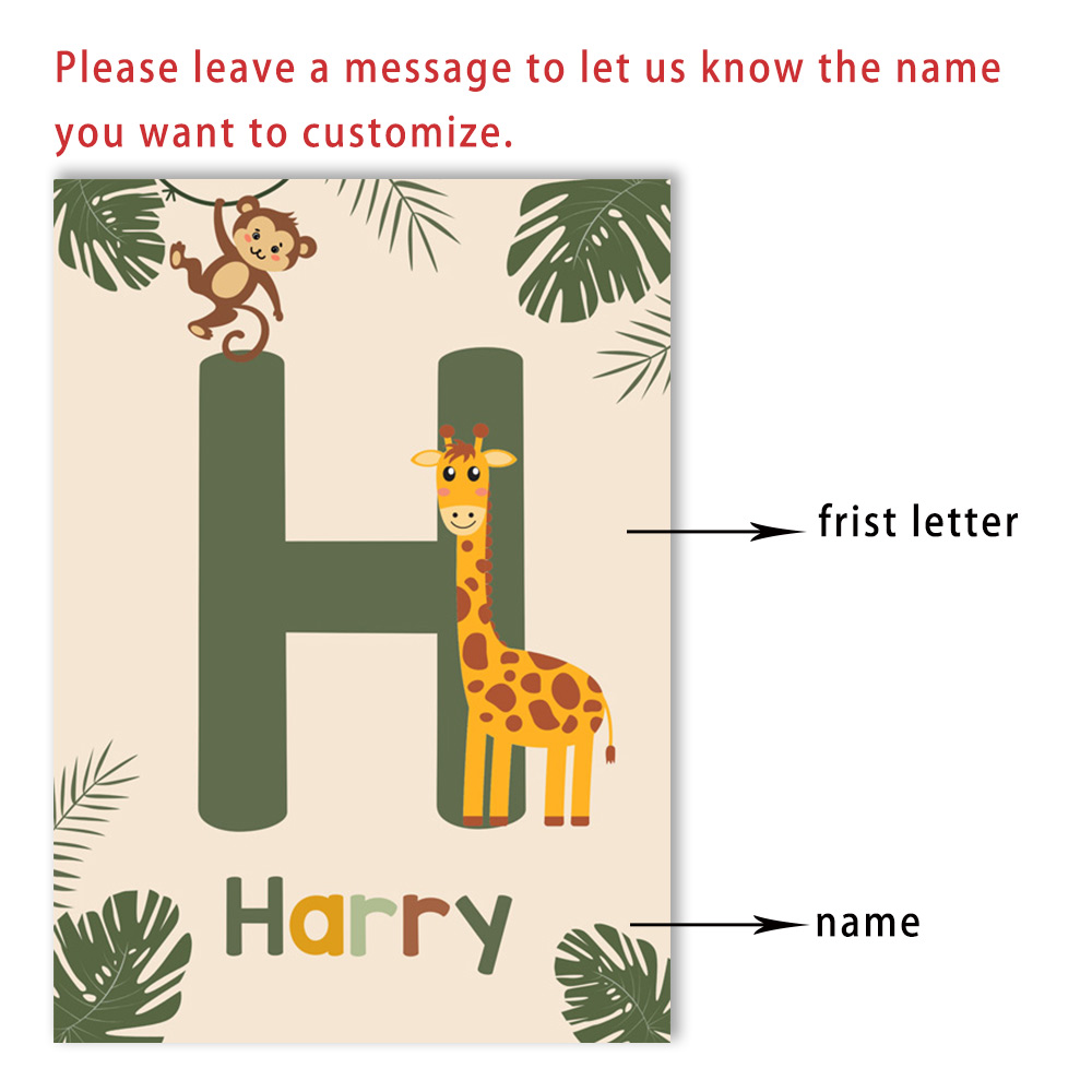 Nordic Jungle Animal Posters C - đánh giá và giá Baby Name Wall Art