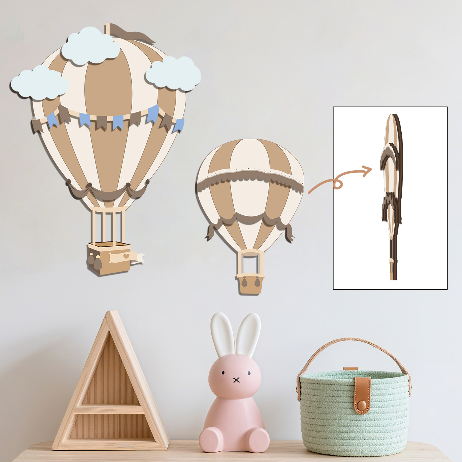 Neutral Hot Air Balloon Wooden - đánh giá và giá Baby Nursery Neutral