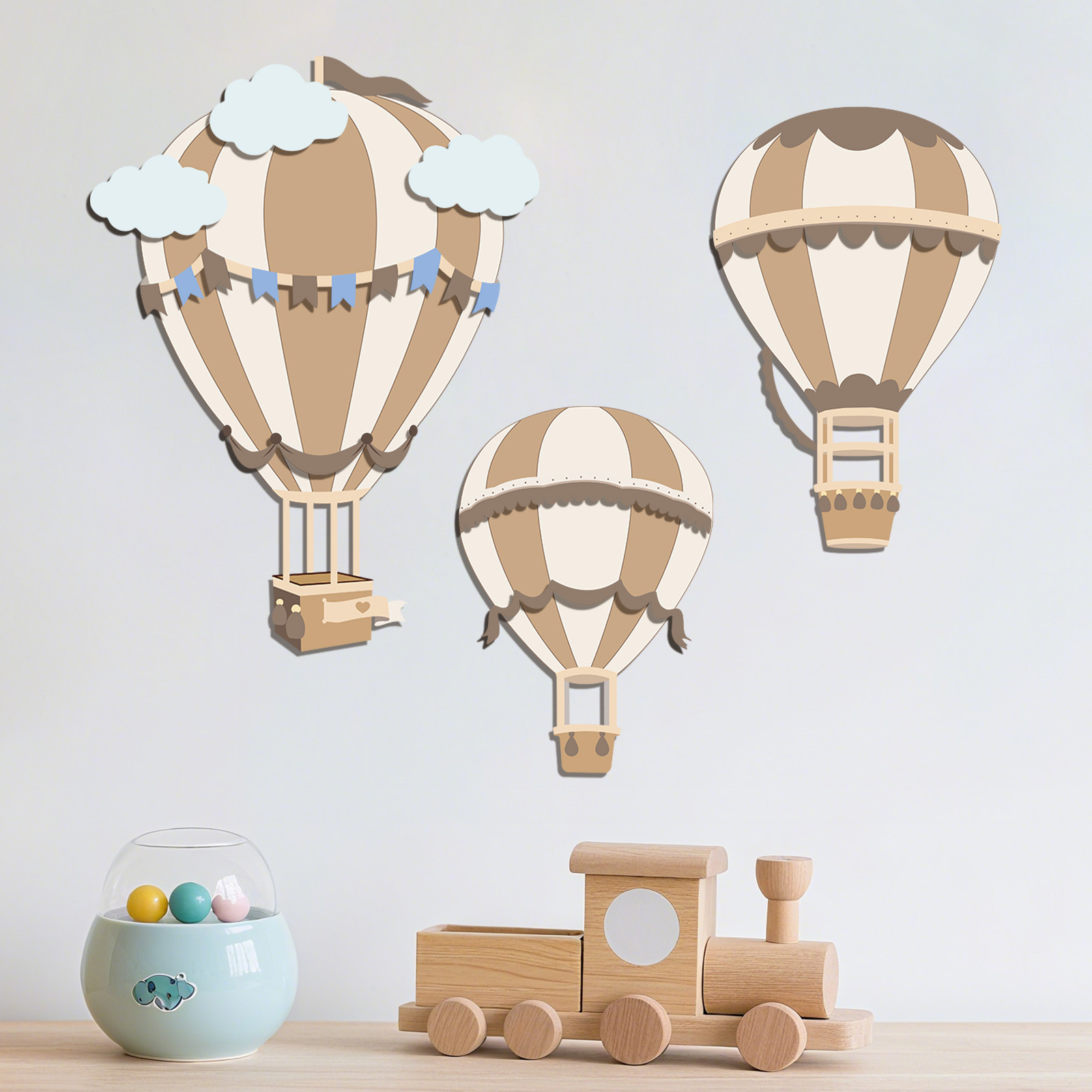Neutral Hot Air Balloon Wooden - đánh giá và giá Baby Nursery Neutral