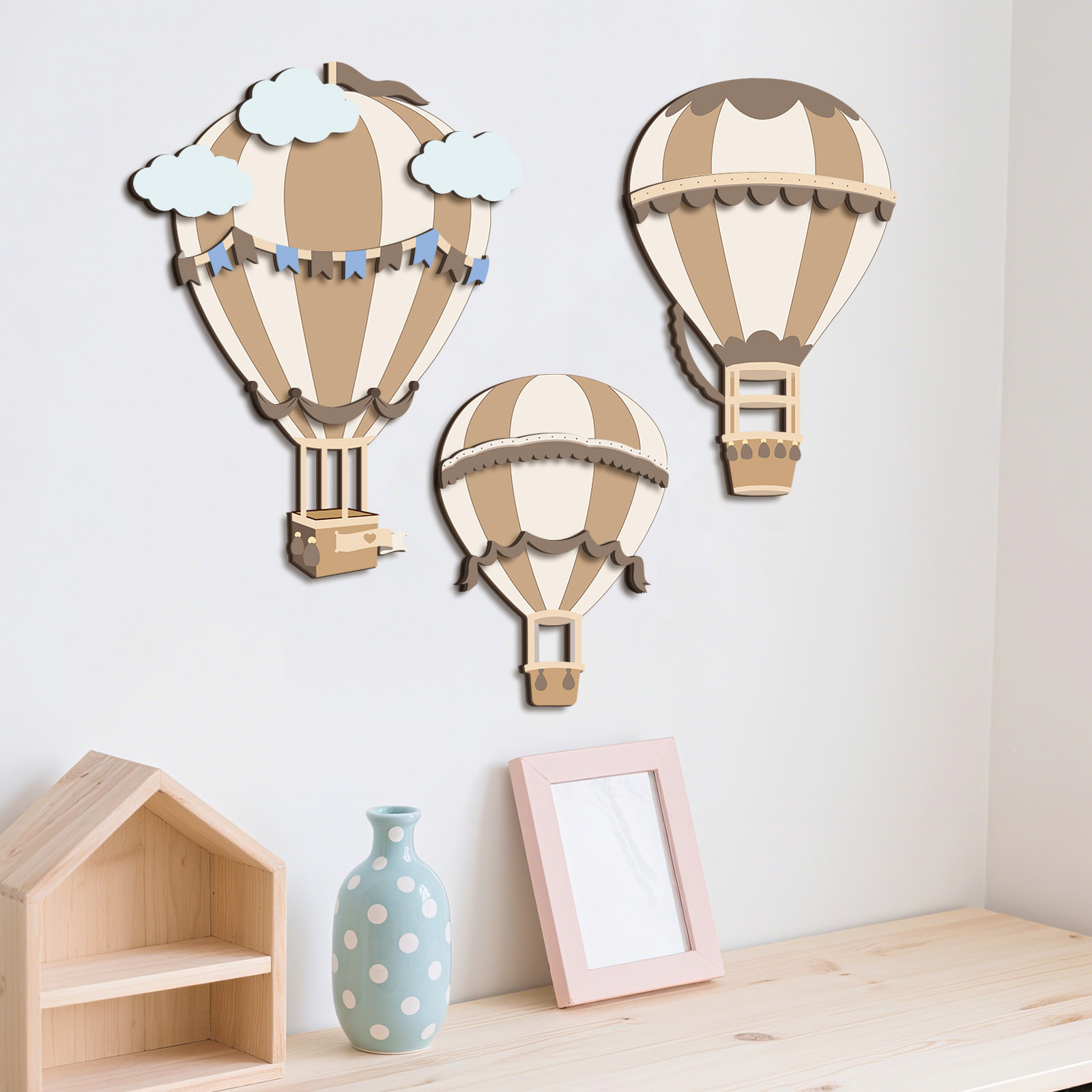 Neutral Hot Air Balloon Wooden - đánh giá và giá Baby Nursery Neutral