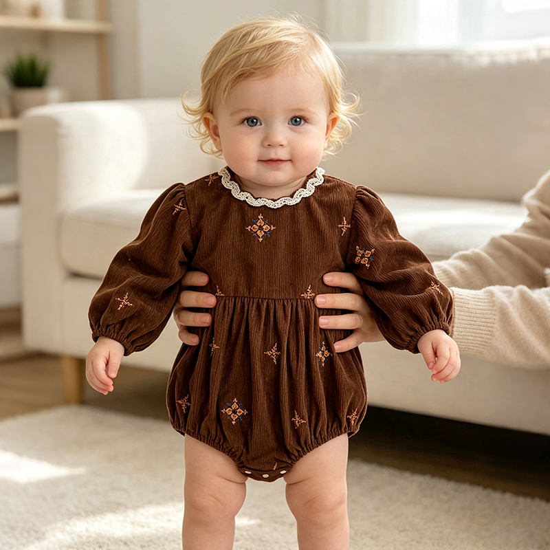 0-24M Vintage Brown Corduroy B - đánh giá và giá Baby Nursery Embroidery