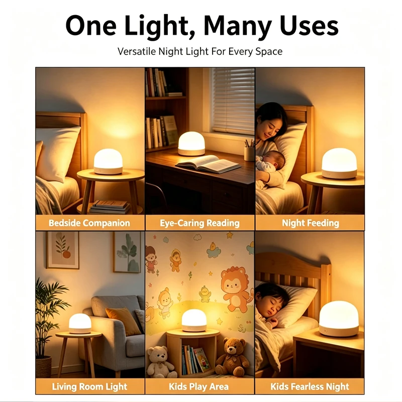 USB Rechargeable Night Light 3 - đánh giá và giá Baby Nursery Lamp