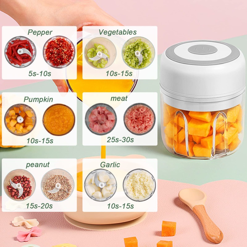 250ML Electric Garlic Grinder  - đánh giá và giá Baby Food Processor