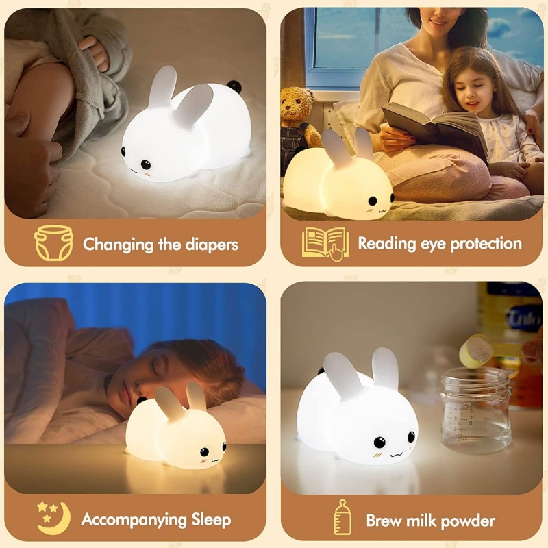LED Rabbit Night Light Remote  - đánh giá và giá Baby Nursery Lamp
