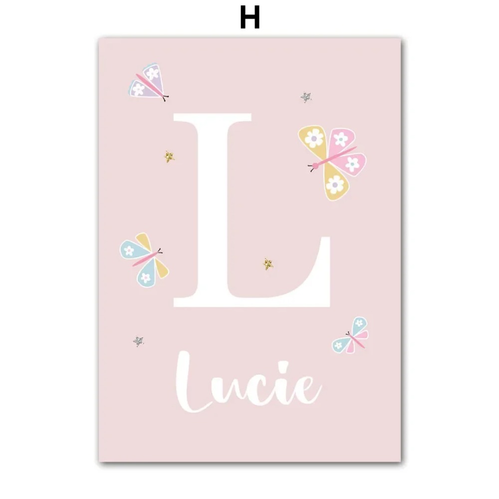 Pink Unicorn Rabbit Rainbow Cl - đánh giá và giá Baby Name Wall Art