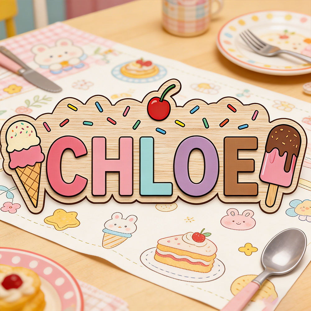 Ice Cream Cone Popsicle Themed - đánh giá và giá Baby Name Wall Art