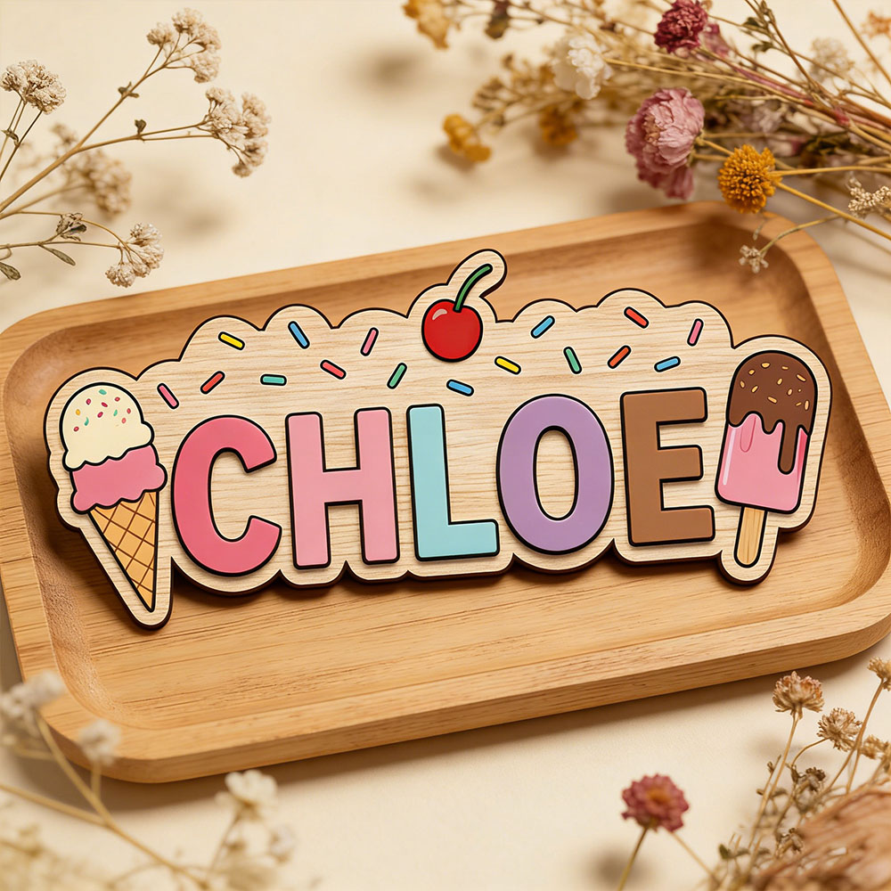 Ice Cream Cone Popsicle Themed - đánh giá và giá Baby Name Wall Art