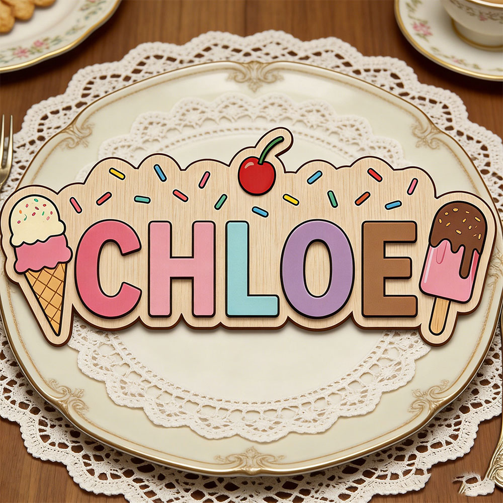 Ice Cream Cone Popsicle Themed - đánh giá và giá Baby Name Wall Art