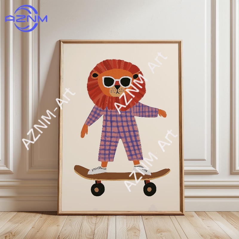 1PC Funny Animal Skateboarding - đánh giá và giá Baby Nursery Fabric