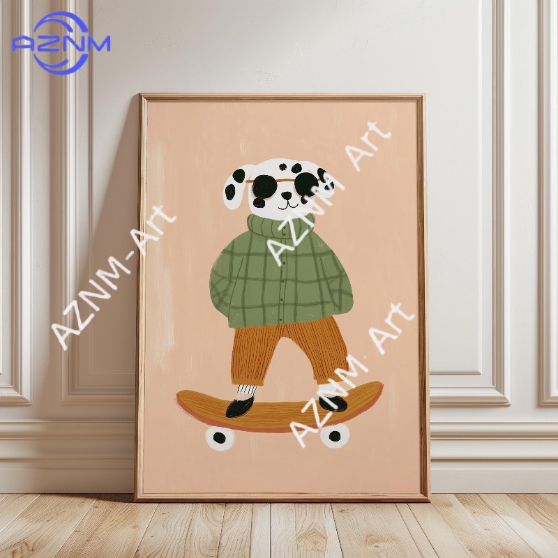 1PC Funny Animal Skateboarding - đánh giá và giá Baby Nursery Fabric