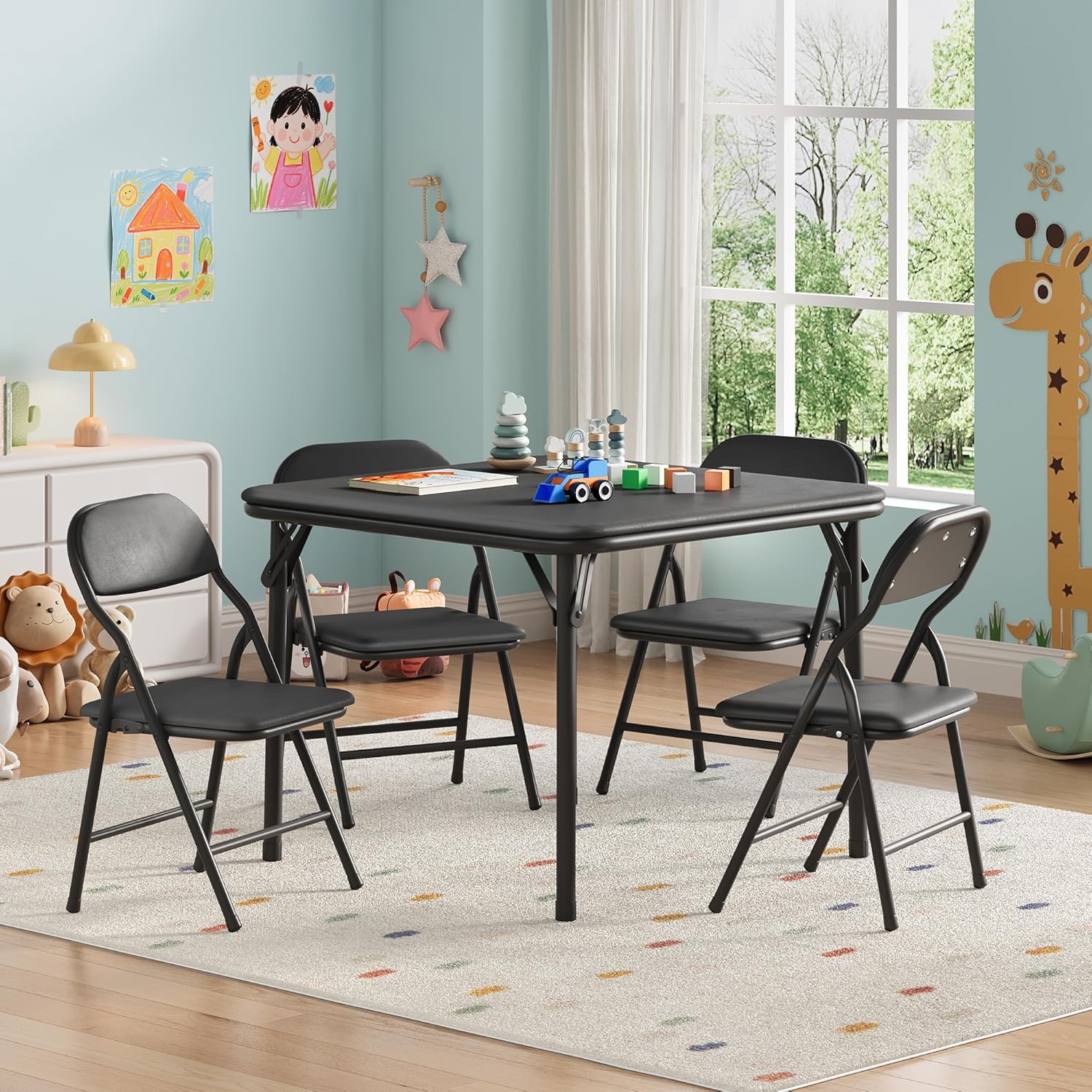 5-Piece Kids Folding Table and - đánh giá và giá Baby Nursery Chair