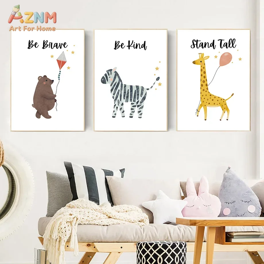 AZNM Be Brave Kind Stand Tall  - đánh giá và giá Baby Nursery Art